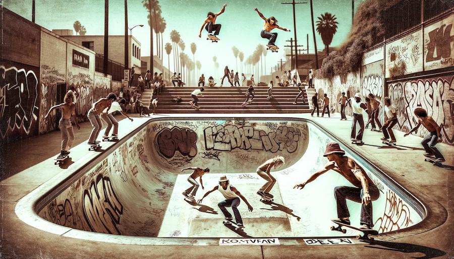 Foto histórica de los días pioneros del skateboarding en Dogtown